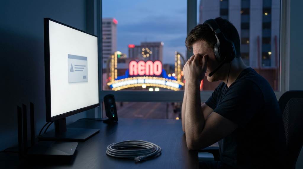 Player fixing VPN connection during online gaming